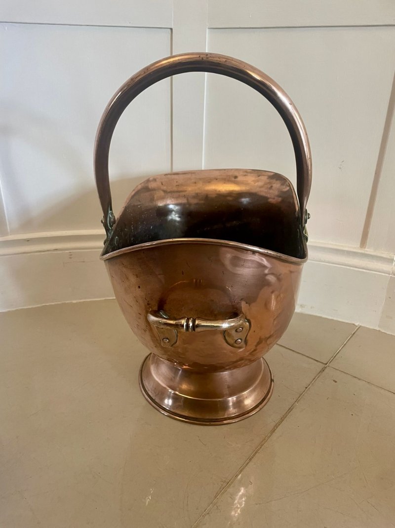 Antique George III Quality Copper Coal Scuttle - Image 4